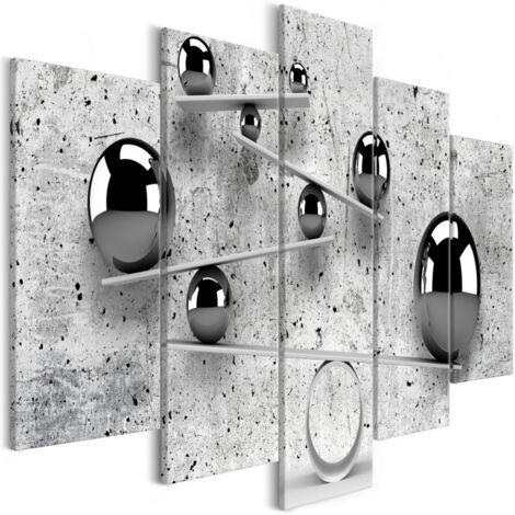 Tableau Imprimé 5 Panneaux "Balls & Concrete Wide" 50 x 100 cm (1/2)