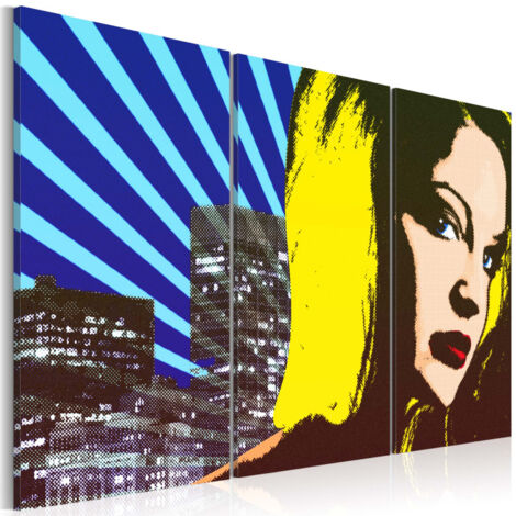 Tableau Imprimé 3 Panneaux "Femme Pop Art" 40 x 60 cm (1/2)