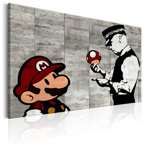 Tableau Imprimé "Banksy - on Concrete" 80 x 120 cm (1/2)