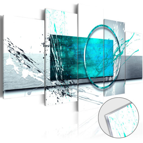 Tableau sur Verre Acrylique "Turquoise Expression" 50 x 100 cm (1/2)