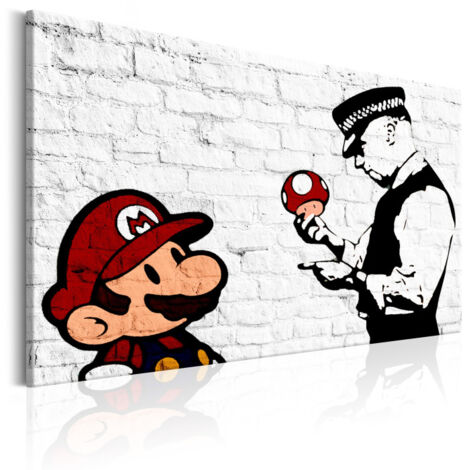 Tableau Imprimé "Banksy - on Brick" 60 x 90 cm (1/2)