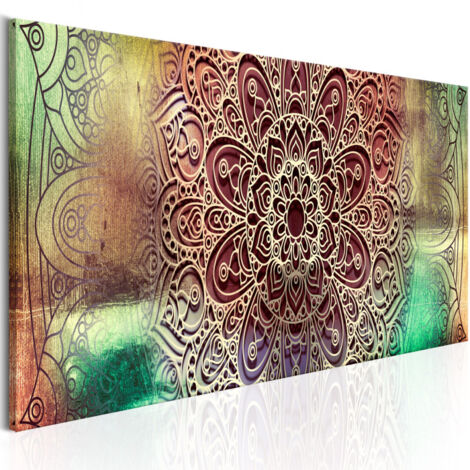 Tableau Imprimé "Colourful Mandala" 40 x 120 cm (1/2)