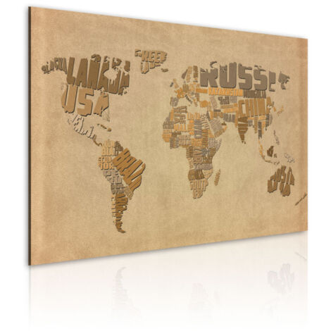 Tableau Imprimé "Ancienne Carte du Monde" 60 x 90 cm (1/2)