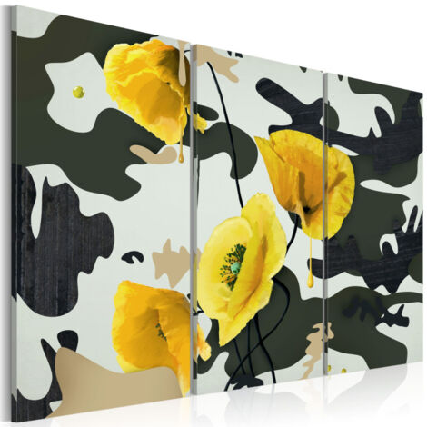 Tableau Imprimé 3 Panneaux "Coquelicots Peints" 40 x 60 cm (1/2)