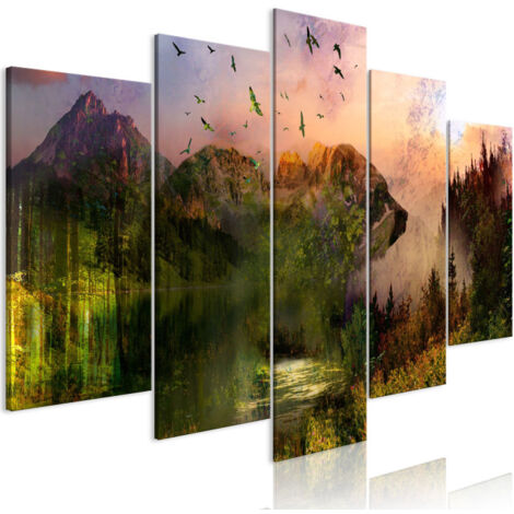 Tableau 5 Panneaux "Bear in the Mountain Wide" 50 x 100 cm (1/2)