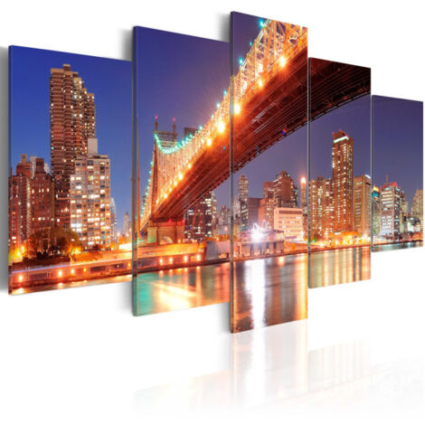 Tableau Imprimé "New York Aux Reflets Dorés" 50 x 100 cm (1/2)