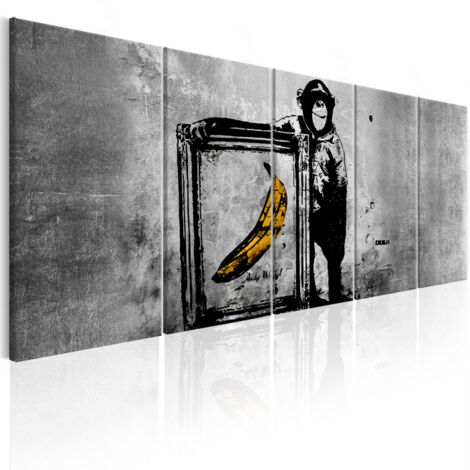 Tableau Imprimé "Banksy - Monkey with Frame" 90 x 225 cm (1/2)