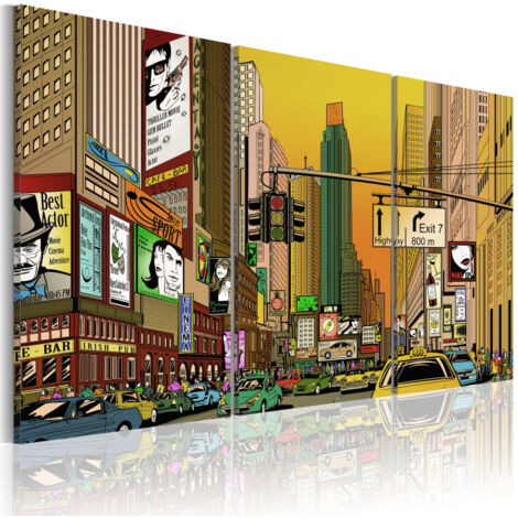Tableau Imprimé "Cartoon NYC" 60 x 90 cm (1/2)