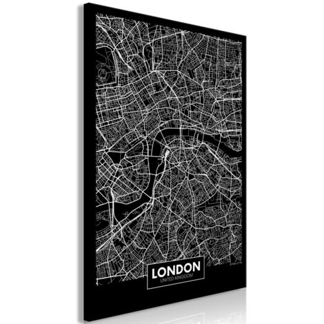 Tableau Imprimé "Dark Map of London" 40 x 60 cm (1/2)