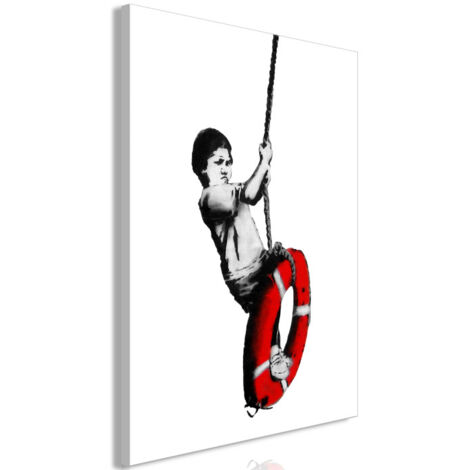Tableau Imprimé "Banksy - Boy on Rope" 60 x 90 cm (1/2)