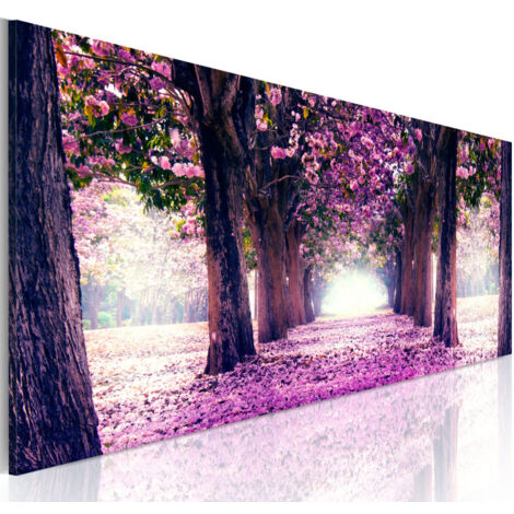 Tableau Imprimé "Automne Calme en Violet" 40 x 120 cm (1/2)