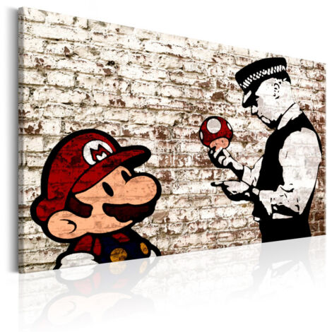 Tableau Imprimé "Banksy - Torn Wall" 80 x 120 cm (1/2)