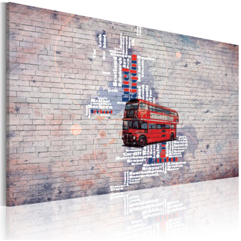 Tableau "Autour de la Grande Bretagne en Routemaster" 80 x 120 cm (1/2)