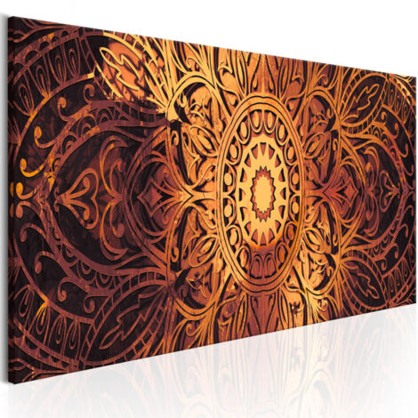 Tableau Imprimé "Amber Mandala" 40 x 120 cm (1/2)