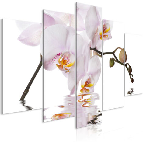 Tableau Imprimé 5 Panneaux "Delightful Orchid Wide" 50 x 100 cm (1/2)