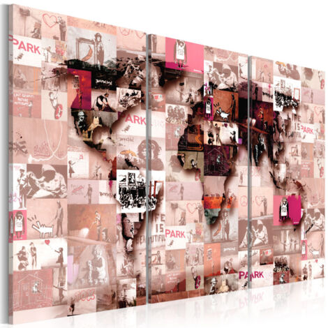 Tableau Imprimé "Banksy - Graffiti Collage" 80 x 120 cm (1/2)