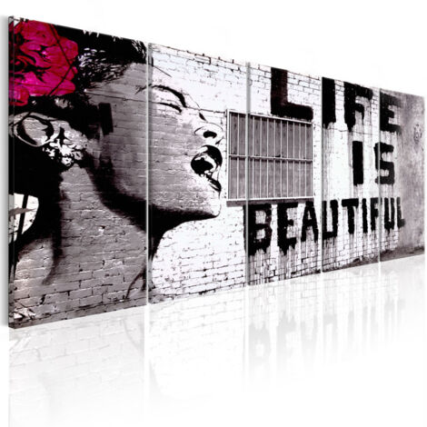 Tableau Imprimé "Banksy - Life is Beautiful" 80 x 200 cm (1/2)