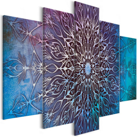 Tableau Imprimé 5 Panneaux "Center Wide Blue" 50 x 100 cm (1/2)