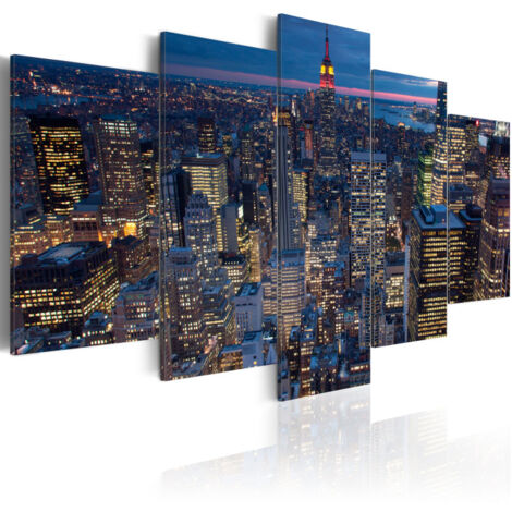 Tableau Imprimé "Bonne Nuit à New York" 50 x 100 cm (1/2)