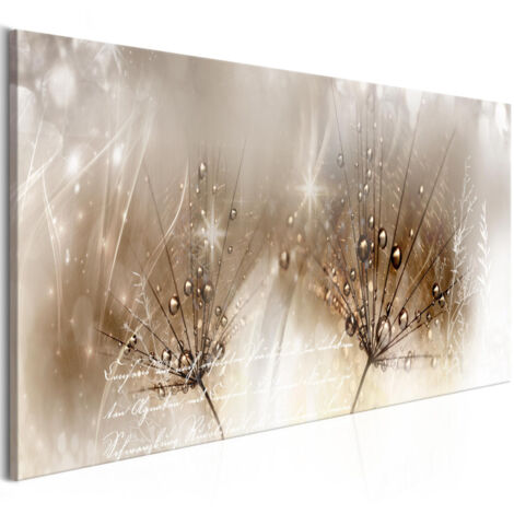 Tableau Imprimé "Drops of Dew Brown Narrow" 45 x 135 cm (1/2)