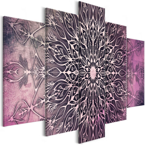 Tableau Imprimé 5 Panneaux "Center Wide Pink" 50 x 100 cm (1/2)