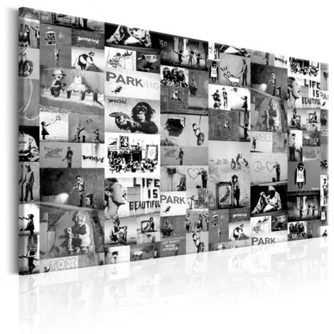 Tableau Imprimé "Banksy - Graffiti Collage II" 40 x 60 cm (1/2)