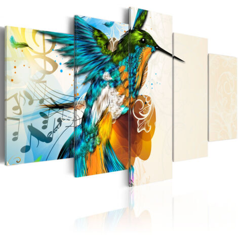 Tableau Imprimé "Bird's Music 5 Pieces" 100 x 200 cm (1/2)
