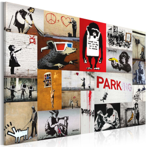 Tableau Imprimé "Banksy - Collage" 60 x 90 cm (1/2)