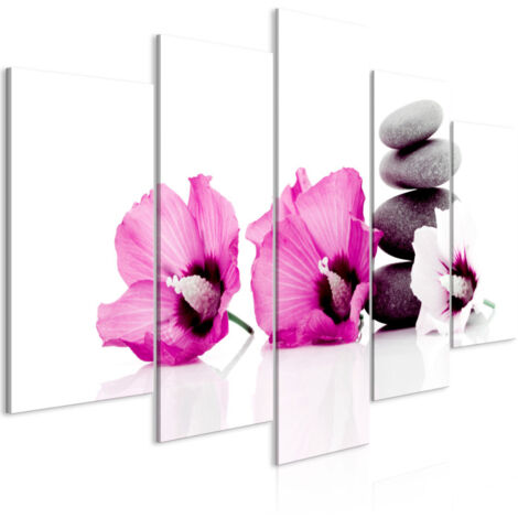 Tableau Imprimé 5 Panneaux "Calm Mallow Wide Pink" 50 x 100 cm (1/2)