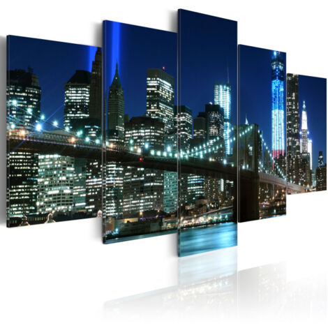Tableau Imprimé "Bleu NYC" 50 x 100 cm (1/2)