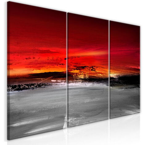 Tableau Imprimé 3 Panneaux "Crimson Landscape" 60 x 120 cm (1/2)