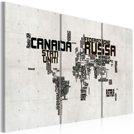 Tableau Imprimé "Carte en Italien" 60 x 120 cm (1/2)