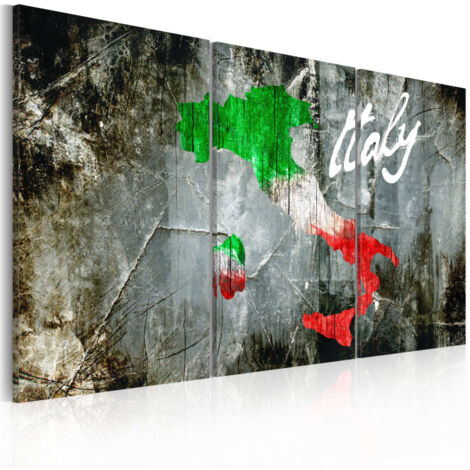 Tableau 3 Panneaux "Carte Artistique de l'Italie" 80 x 120 cm (1/2)