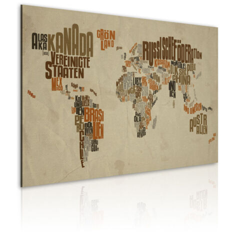 Tableau Imprimé "Carte du Monde en Allemand" 40 x 60 cm (1/2)