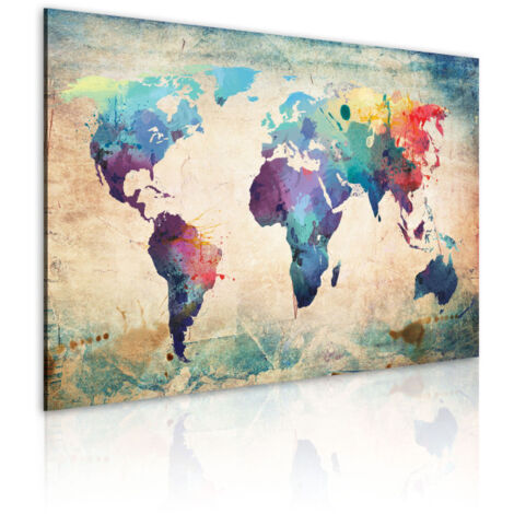 Tableau Imprimé "Carte en Couleurs de l'arc en Ciel" 60 x 90 cm (1/2)