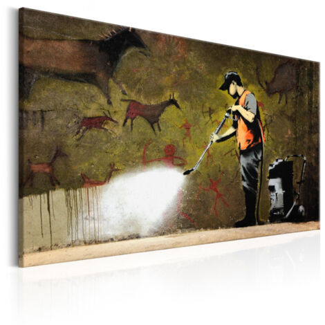 Tableau Imprimé "Cave Painting - Banksy" 60 x 90 cm (1/2)