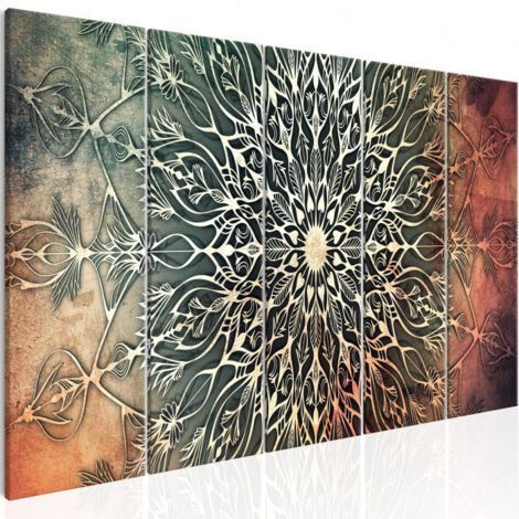 Tableau Imprimé 5 Panneaux "Center Narrow Green" 80 x 200 cm (1/2)