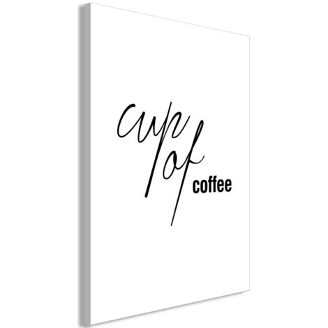 Tableau Imprimé "Cup of Coffee" Noir & Blanc 60 x 90 cm (1/2)