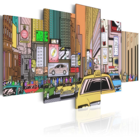 Tableau Imprimé "Dessin de la Ville" 50 x 100 cm (1/2)