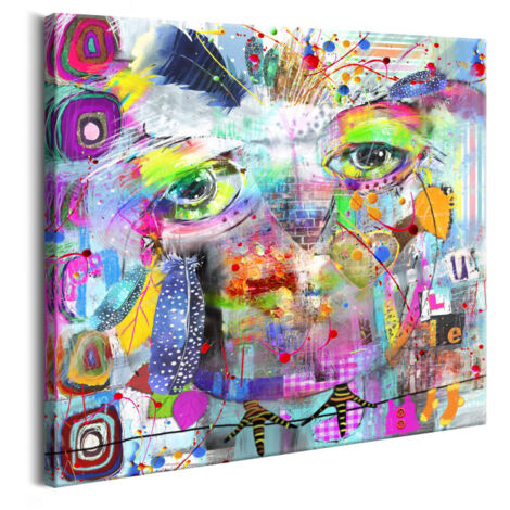 Tableau Imprimé "Colourful Owl" 40 x 40 cm (1/2)