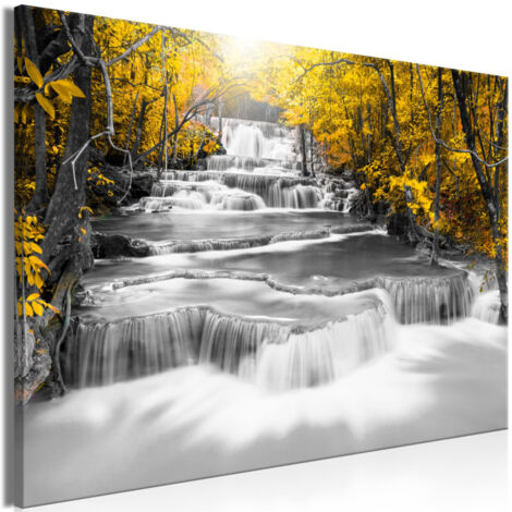 Tableau Imprimé "Cascade of Thoughts Wide Yellow" 60 x 90 cm (1/2)