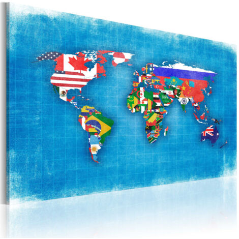 Tableau Imprimé "Drapeaux du Monde" 60 x 90 cm (1/2)