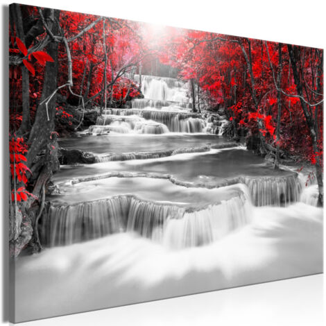 Tableau Imprimé "Cascade of Thoughts Wide Red" 60 x 90 cm (1/2)