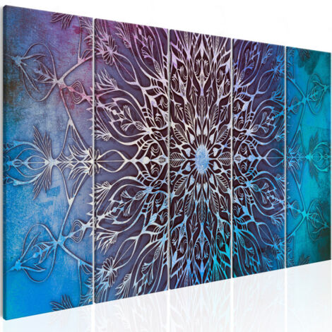 Tableau Imprimé 5 Panneaux "Center Narrow Blue" 80 x 200 cm (1/2)