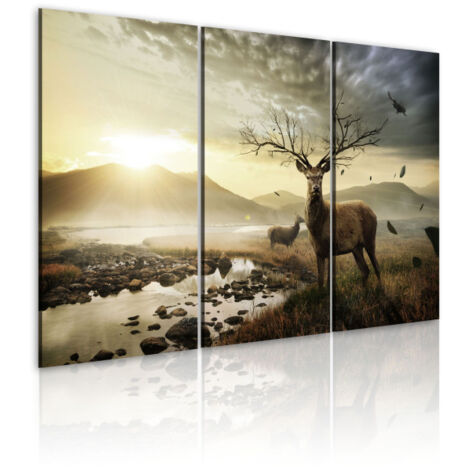 Tableau Imprimé "Cerfs avec un Bois" 40 x 60 cm (1/2)