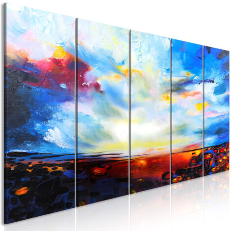 Tableau Imprimé 5 Panneaux "Colourful Sky Narrow" 90 x 225 cm (1/2)