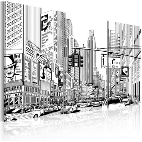 Tableau Imprimé "Comic Style en Noir & Blanc" 40 x 60 cm (1/2)