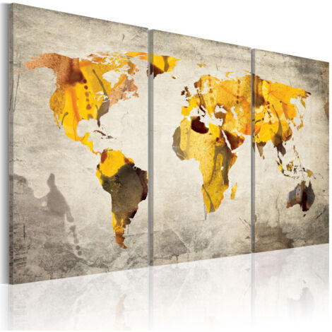 Tableau Imprimé 3 Panneaux "Continents Ensoleillés" 40 x 60 cm (1/2)