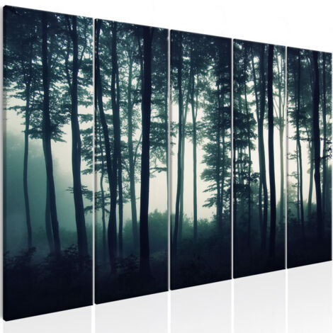 Tableau Imprimé 5 Panneaux "Dark Forest Narrow" 90 x 225 cm (1/2)