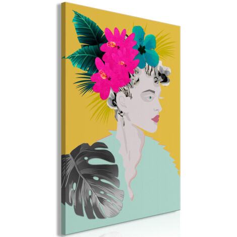 Tableau Imprimé "Flowers in the Hair" 60 x 90 cm (1/2)